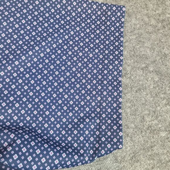 Peter Millar Golf Polo Shirt Mens 2XL Purple Geometric Pattern BlueJack National - Picture 5 of 11